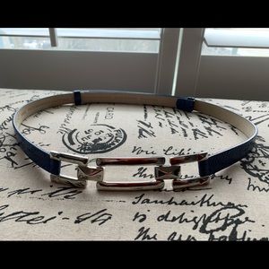 White House Black Market Blue Belt with Silver Clasp